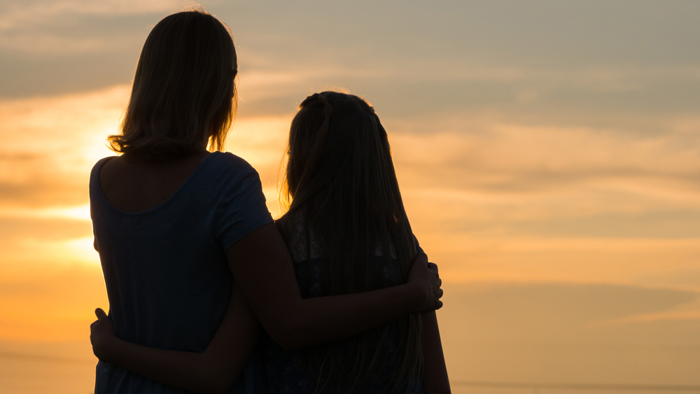 Silhouettes,Of,Mother,And,Daughter,At,Sunset, friends, carer, caregiver, support